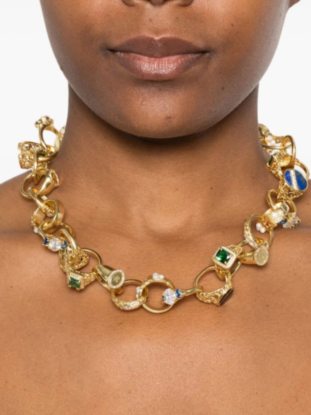 Edwardian gold ring-chain necklace